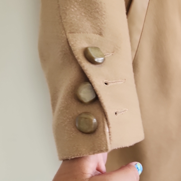 Cabi Camel Wool Blend Coat Double Breasted Classic Knee Length - Picture 9 of 10
